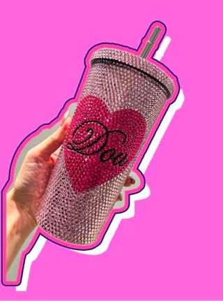 Customizable Bling Tumbler 16oz Stainless Steel Cup