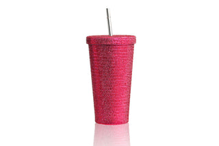 Stainless Steel Bling Tumbler ❤ 16oz sparkly cup with lid and straw