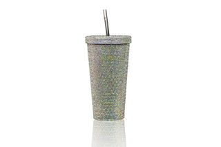 Stainless Steel Bling Tumbler ❤ 16oz sparkly cup with lid and straw