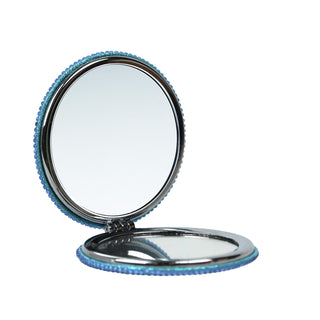 Bling compact mirror folding makeup round mirror 2x sided