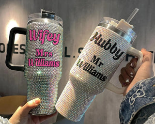 Customizable Bling Tumbler 38.4oz ❤ Crystal bottle ❤ Personalized Bling Tumbler